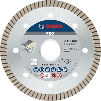 For Bosch Professional Accessories Best Series Ceramics, Extra Clean Cut Turbo Stall Diamond Cutting Disc 115 mm