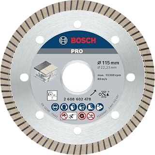 1x PRO Ceramic Extra Clean Turbo Diamond Cutting Disc for Bore 22.23 and Small Angle Grinders (for Marble, Hard tiles, Ø 115 mm, Professional Accessory Small Angle Grinder, Marble Saws)