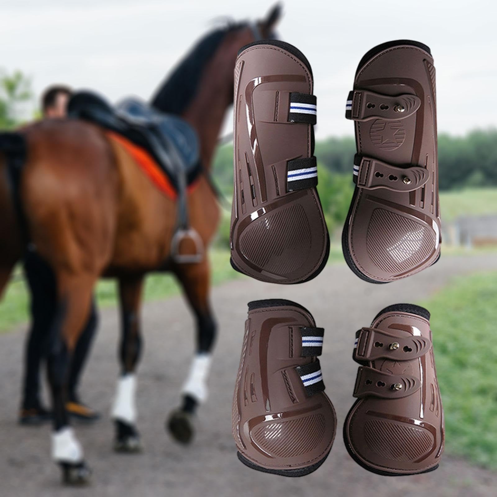 4X Pferde Stiefel Bein Schutz Unterstützung Stoßdämpfende Bein Wraps Bein Schutz für Springen Training Reiten REIT Zubehör, XL