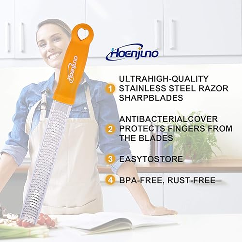 Miniatura 3 de Love - Rallador de queso de mano de acero inoxidable para limón, jengibre, ajo, nuez moscada, chocolate, verduras, frutas con cubierta protectora