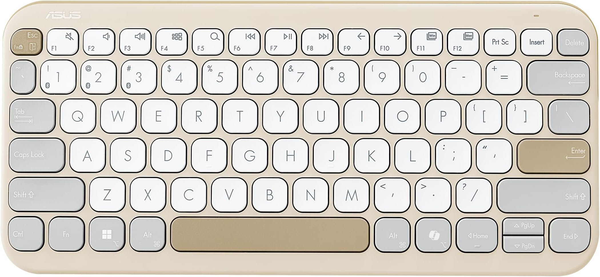 Marshmallow KW100 Wireless Keyboard – Oat Milk | Silent Scissor Keys,Compact Design,2-Year Battery Life, Compatible with Windows/Mac/Chrome/iOS & iPadOS Devices with Dedicated Copilot Key