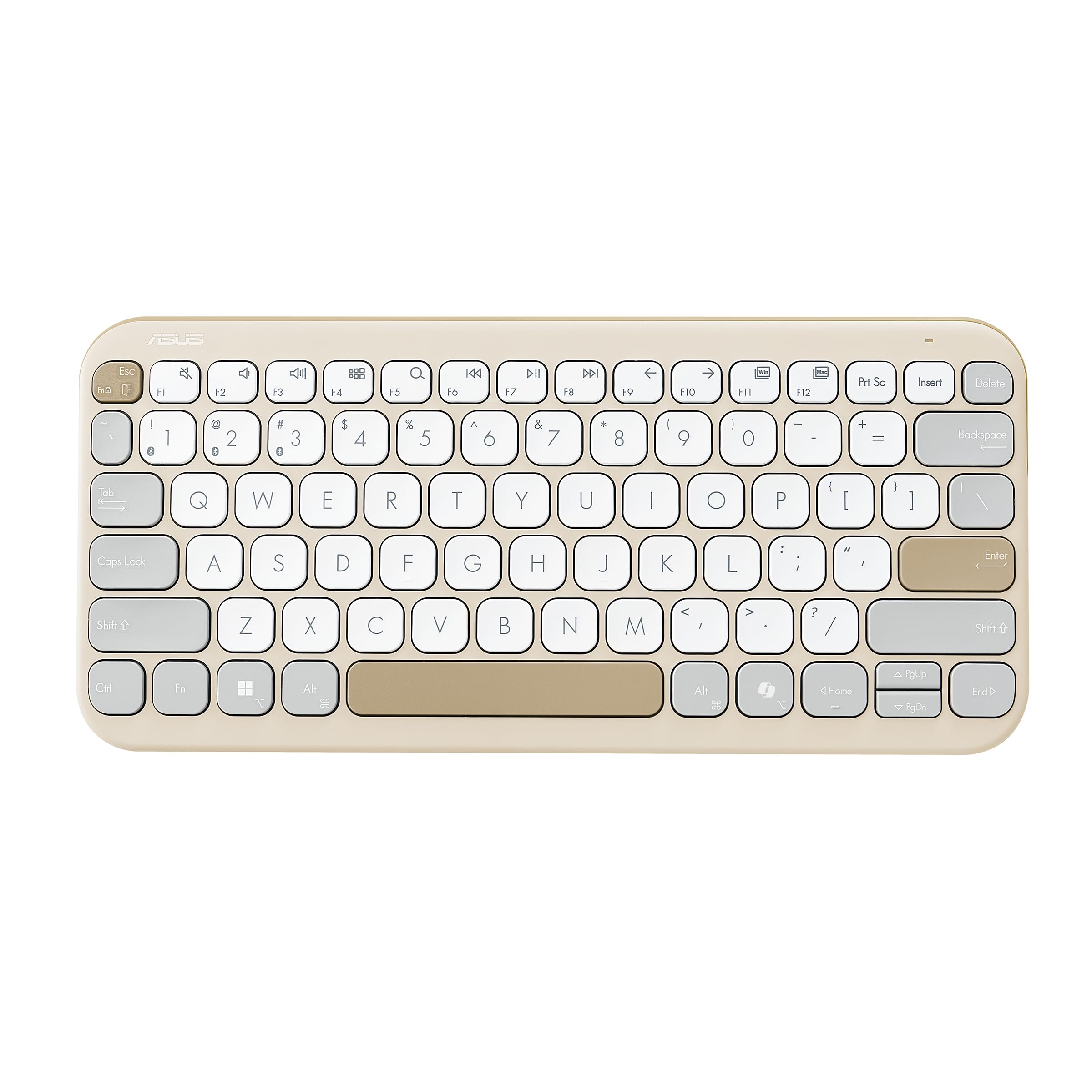 ASUS Marshmallow Kw100 Keyboard, Supports Up to 3 Devices, 1.6Mm Key Travel, Scissor Keys, Compact & Lightweight Keyboard, Bluetooth (Color - Oat Milk)-image-13