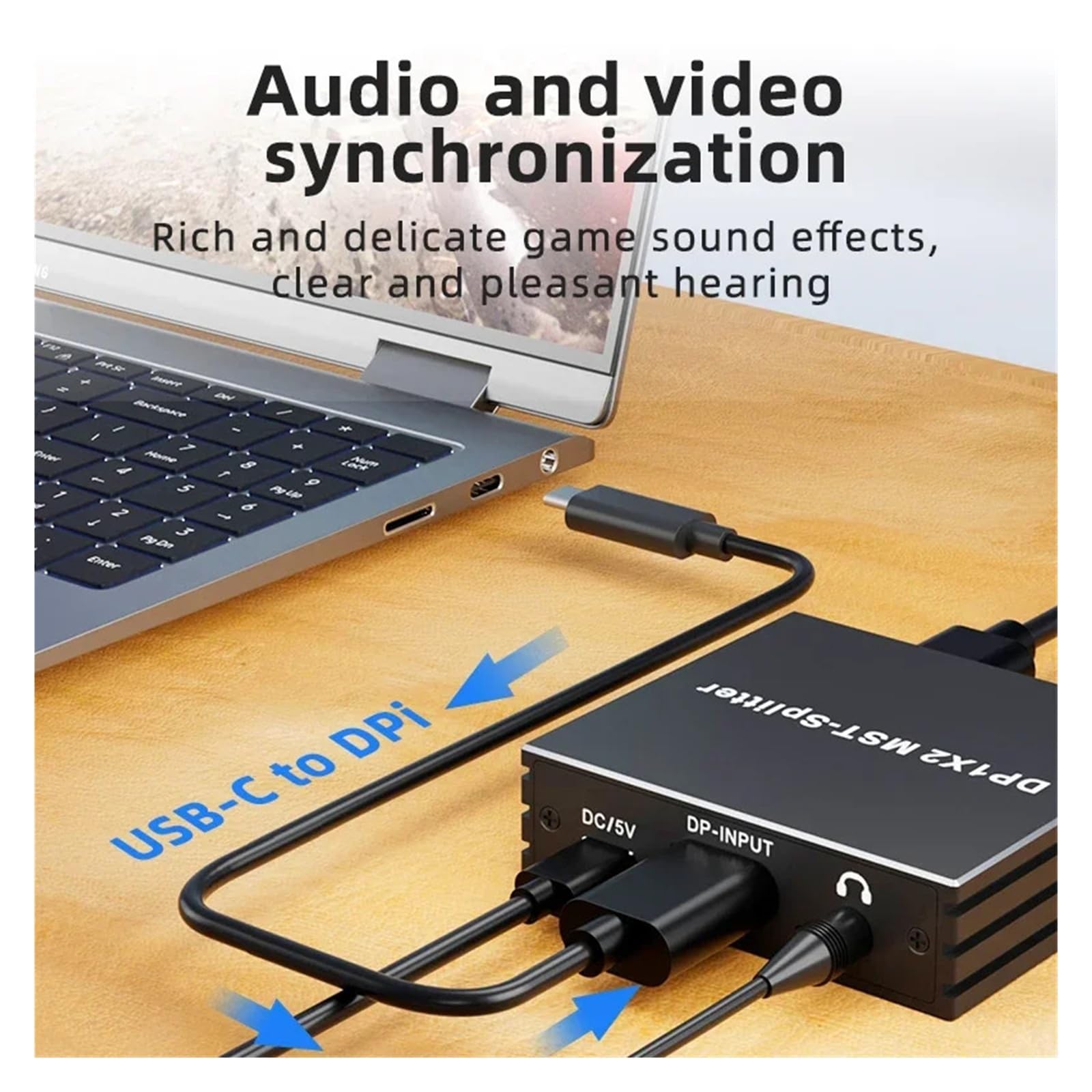 Répartiteur Compatible 8K MST SST 1 entrée 2 Sorties DP .4 à 30 Hz 4K 120 vers convertisseur DisplayPort(DP to 2HD)
