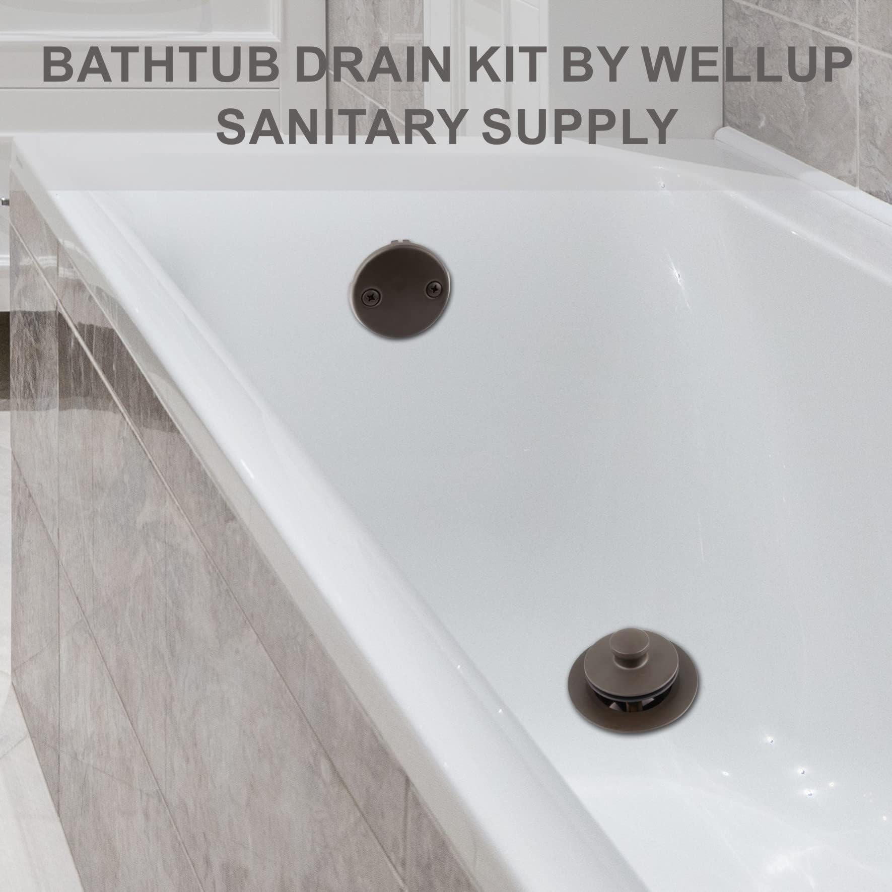Snapklik.com : Bronze Bathtub Tub Drain Conversion Kit Assembly, Wellup ...