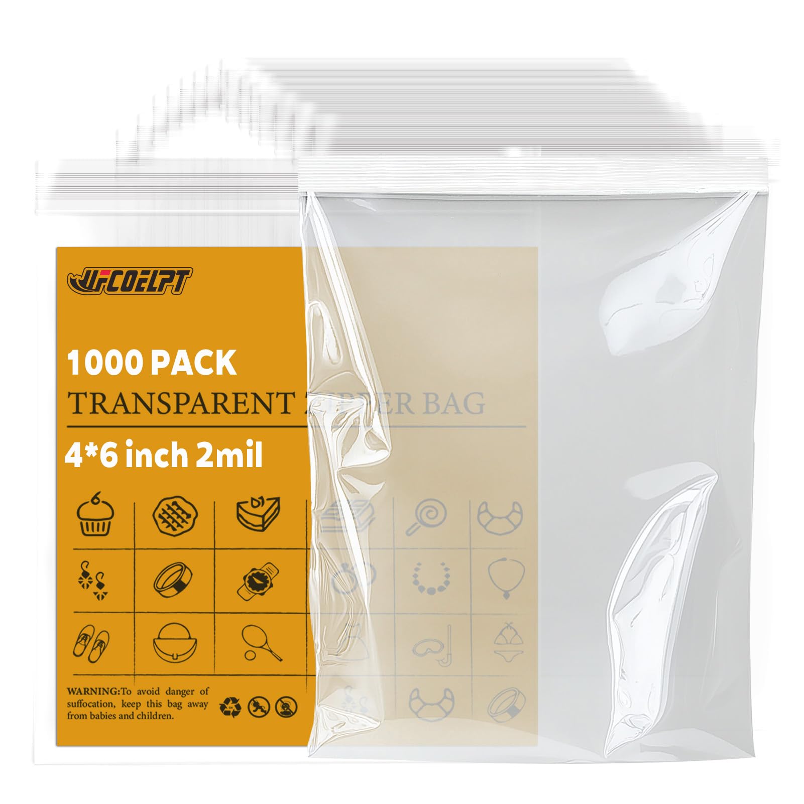 4x6 Small Plastic Zip Bags, 1000 Count, 2 Mil