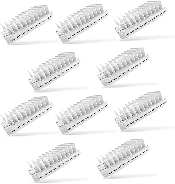 10PCS Unitek Multi Charging Station, 10-Port USB Charger for Multiple Device with SmartIC Tech and Adjustable Dividers, Organizer Stand Compatible with iPad, Tablet, Kindle, iPhone - 10PCS, White