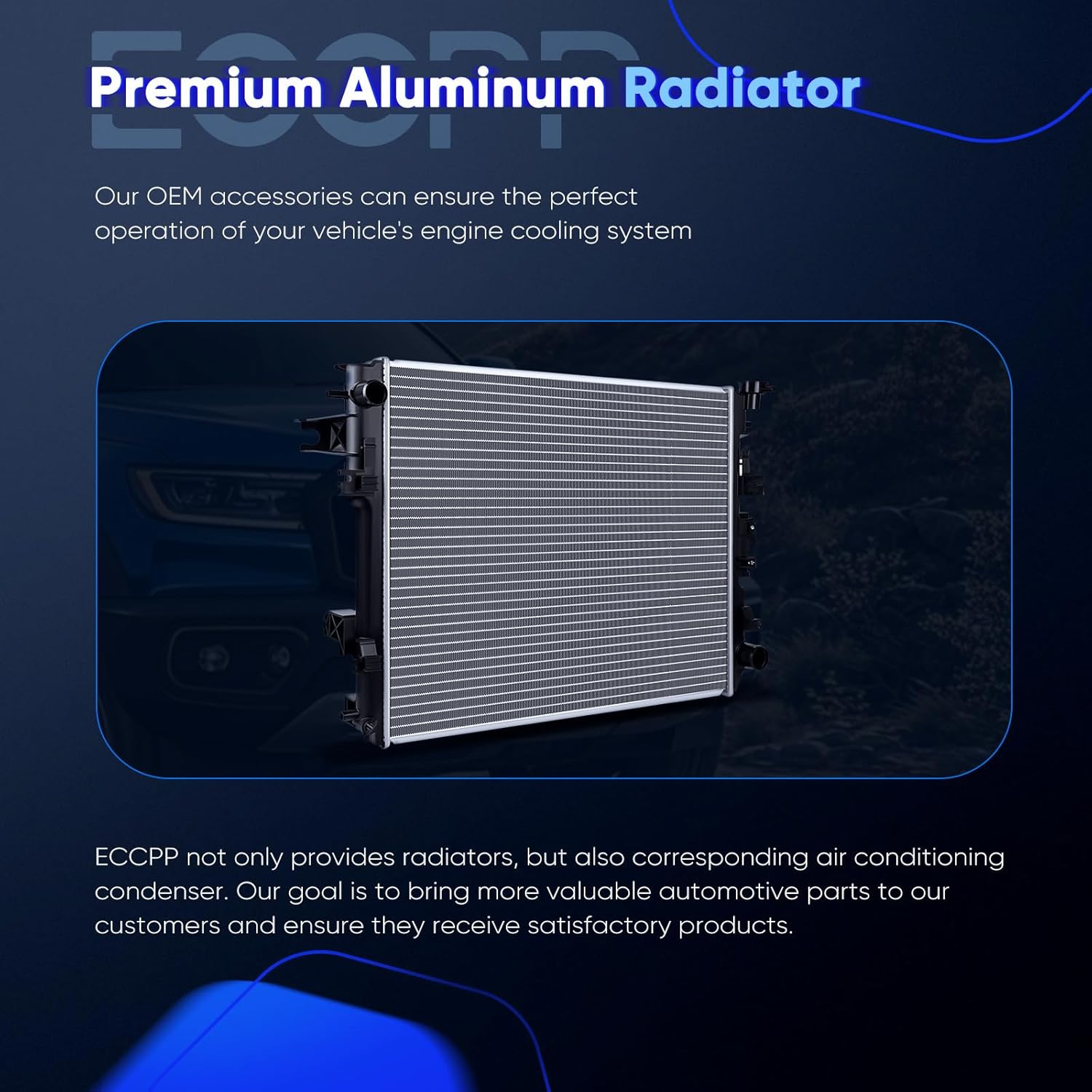 ECCPP 13129 Radiator for 2009-2010 for Ram 1500 3.7L 2009-2010 for Ram 1500 4.7L 2009-2010 for Ram 1500 5.7L 2013-2018 for Ram 1500 3.6L 2011-2013 for Ram 1500 3.7L Aluminum Radiators