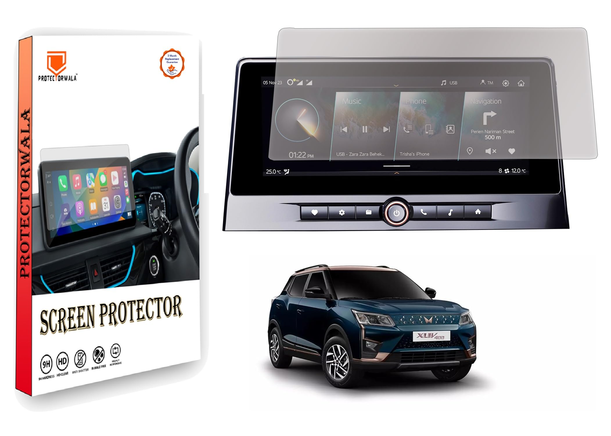Compatible For MAHINDRA XUV 400 10.25 INCH Infotainment System Touch Screen Guard Protector Accessories-image-36