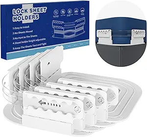 Sheet Holders - Heavy Duty Bed Sheet Holders for Corners with Anti-Slip Straps - Universal Fitted Sheet Holder for All Mattress Sizes - No More Loose Sheets, Wrinkles or Shifting