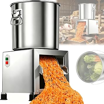 1800W Poultry Feed Processing Chopper, Grinder, Stainless Steel Shredder Cutter with 4 Blades, 50120kg/h Output for Farms, Livestock Breeding and Ranches