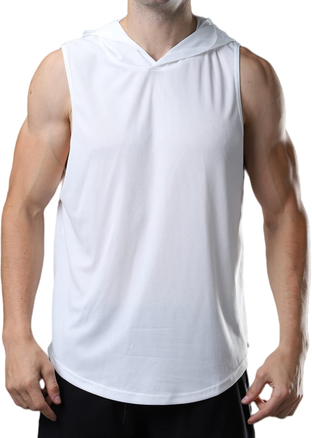 Men's Sleeveless Hoodie Quick Dry Muscle Gym Shirts Workout Hooded Tank Top - Image 2