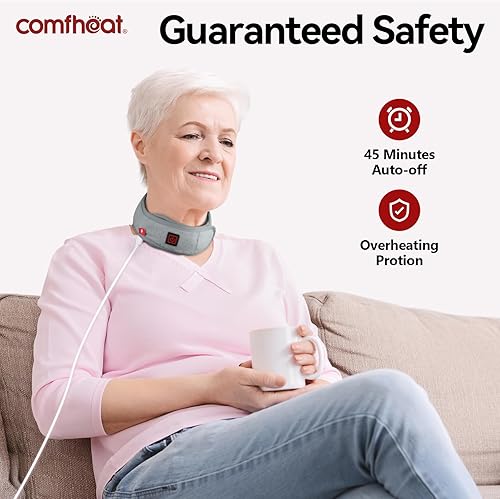 Miniatura 6 de Comfheat Almohadilla térmica de cuello USB para dolor de cuello, envolturas de cuello calentadas, compresa caliente caliente, almohadilla térmica