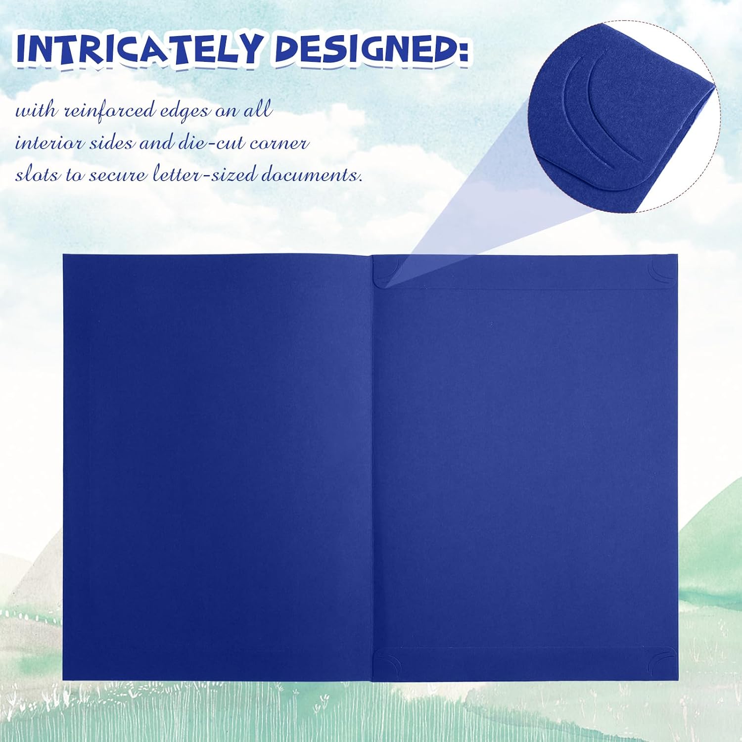 Fainne 200 Pcs 8.5 x 11 Certificate Holders Diploma Holders Document Covers with Gold Foil Border Certificate Folders for Letter Size Diploma Graduation Documents Awards Cardstock (Royal Blue)