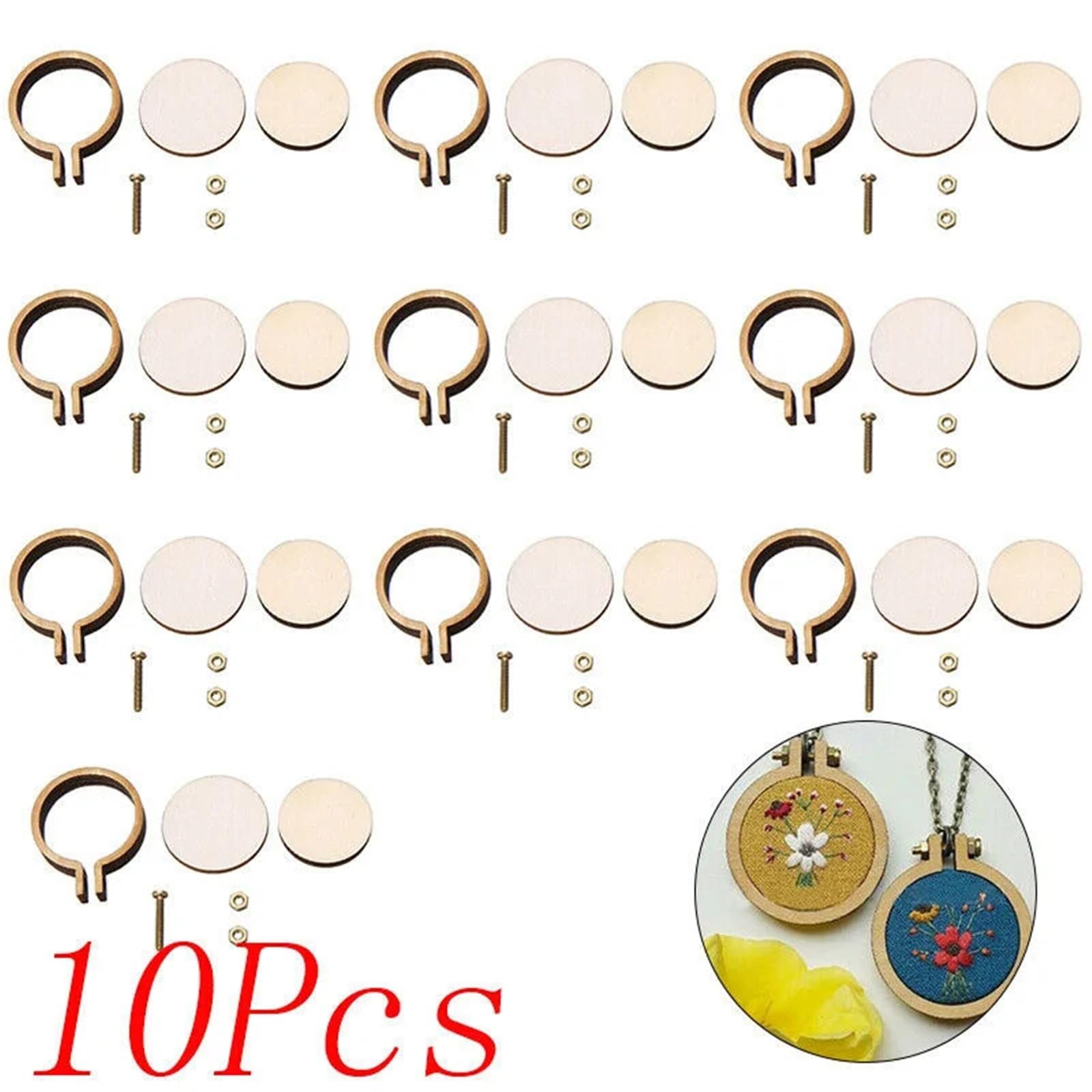 Ramki do haftowania, Drewniana ramka do haftu krzyżykowego, 25 mm, opakowanie 10 lub 20 sztuk(20pcs)