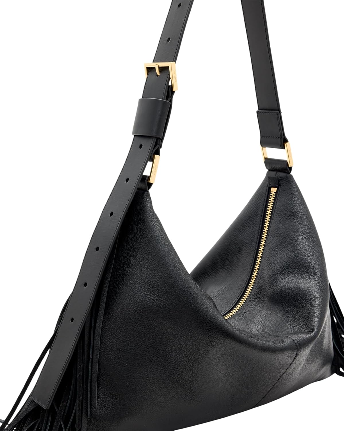 AllSaints Women's Handbags Edbury Fringe Bag Black