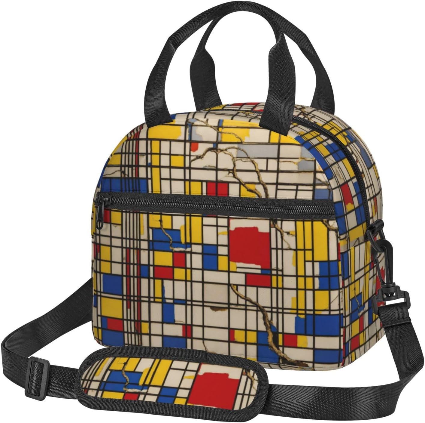 African Mud Cloth Tribal Print Reusable Lunch Bag Insulated Lunch Boxes for Office Work Picnic Tote Bag Adjustable