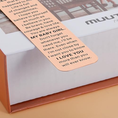 Miniatura 5 de Regalos para hija de mamá y papá, marcapáginas de regalo para el día de San Valentín para hija, hijastra y nuera, regalos de cumpleaños de 16, 18,