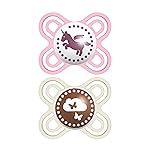 MAM Perfect Baby Pacifier, Patented Nipple, Developed with Pediatric Dentists & Orthodontists, 2 Pack, 0-3 Months, Girl