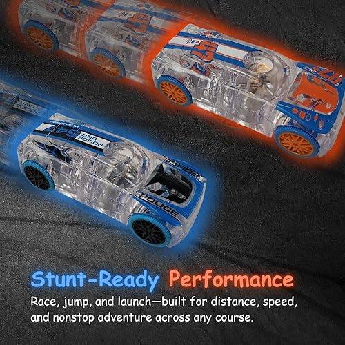 Miniatura 6 de Coche de carreras con luz a escala 143 con motor de retroceso rápido, ruedas amarillas