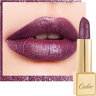 Oulac Purple Lipstick for Women with Metallic 3D Shine Lightweight Hydrating Formula, High Impact Lip Color, Vegan & Gluten Free Beauty, Full Coverage Lip Makeup, Virtual Violet(22)