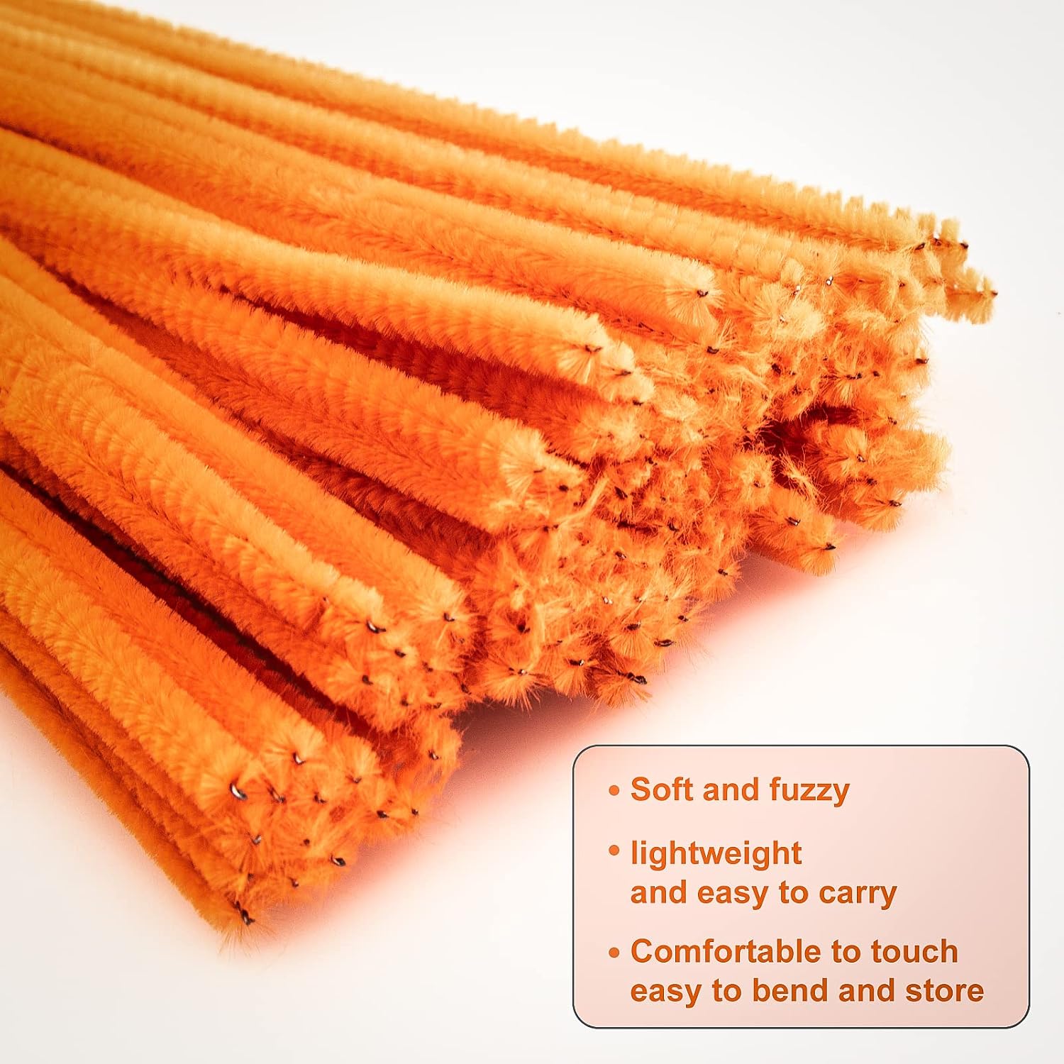 400 Pieces Orange Pipe Cleaners Chenille Stem for DIY Art Craft Decorations (6mm x 12 Inch) image 2