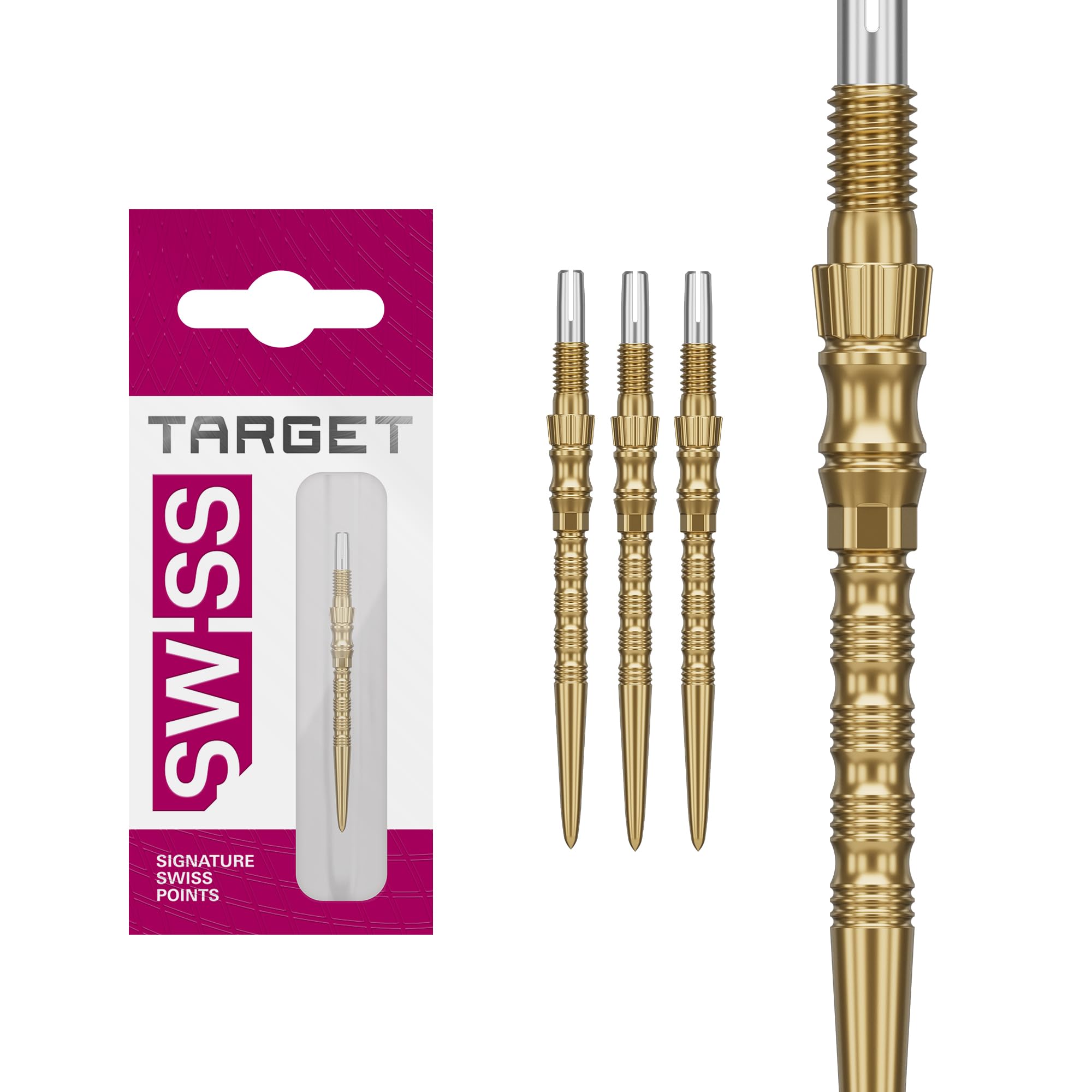 Target Darts Signature Swiss Point TRB | 3 Pack Set of Tips | 30MM – Gold | Change Dart Points, Swiss Point Technology, Professional Darts Accessories