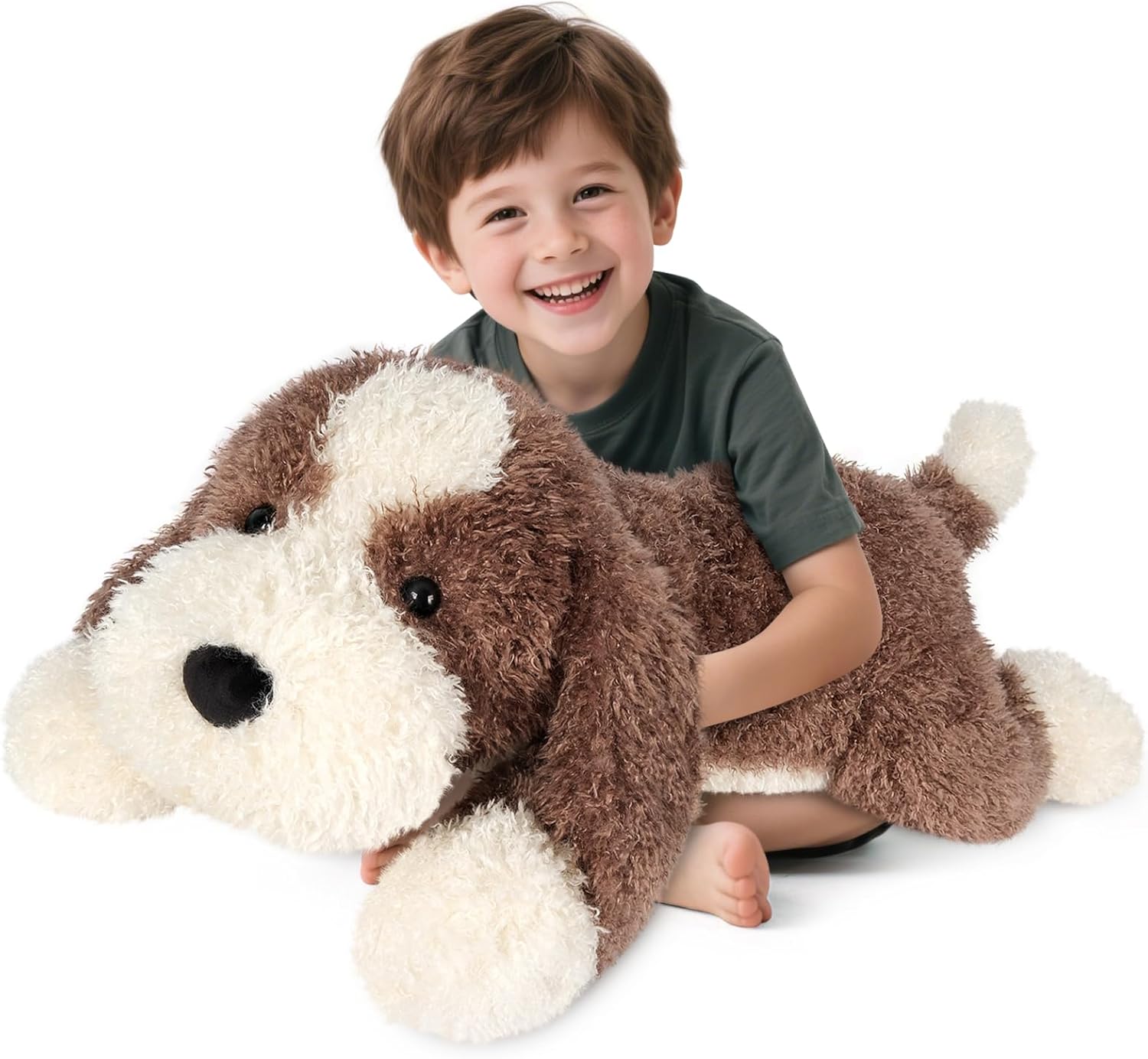 Giant Brown Dog Stuffed Animal 30", Jumbo Soft Giant Stuffed Animal, Big Dog Plush Toys for Stress Relief & Sleep Aid, Huge Cuddly Cute Plushies Golden Retriever Gifts for Kids Adults