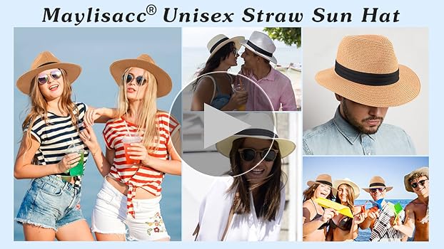 Protection Solaire Chapeau Cowboy Paille Unisexe - Fedora à Large Bord - Style Western Et Accessoire Plage Protection UV