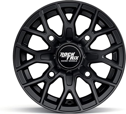 Miniatura 5 de RockTrix RT104 - Ruedas ATV de 12 pulgadas, 12 x 7 pulgadas, color negro mate, 4 x 137, desplazamiento 5+2, compatible con Bombardier Outlander