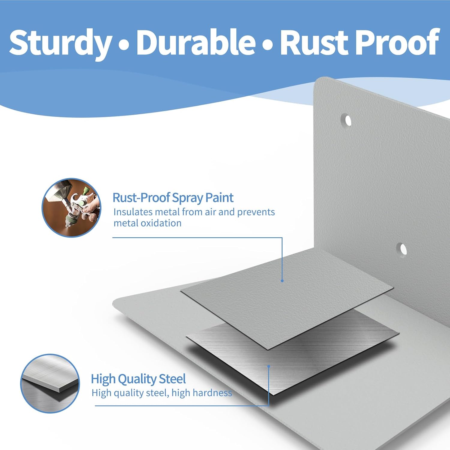 FENTEC Floating Book Shelves for Wall, Wall Mounted Floating Bookshelf, Heavy-Duty Hanging Bookshelves, Hidden Book Shelf Metal Wall Book Holder for Bedroom Living Room Home Office, 6-Pack Gray