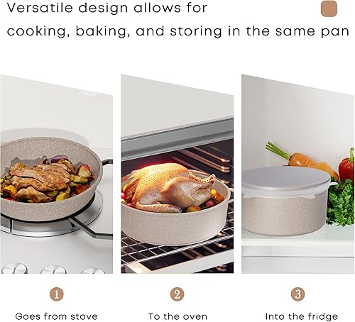 Miniatura 5 de Caannasweis Juego de ollas y sartenes antiadherentes, juegos de utensilios de cocina de mango desmontable, utensilios de cocina de inducción