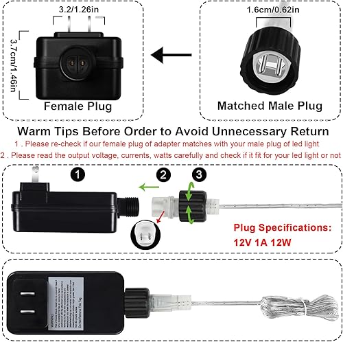 Miniatura 4 de Fuente de alimentación de 12 V, 1 A, 12 W, clase 2, reemplazo de transformador LED, adaptador de corriente de bajo voltaje para exteriores,