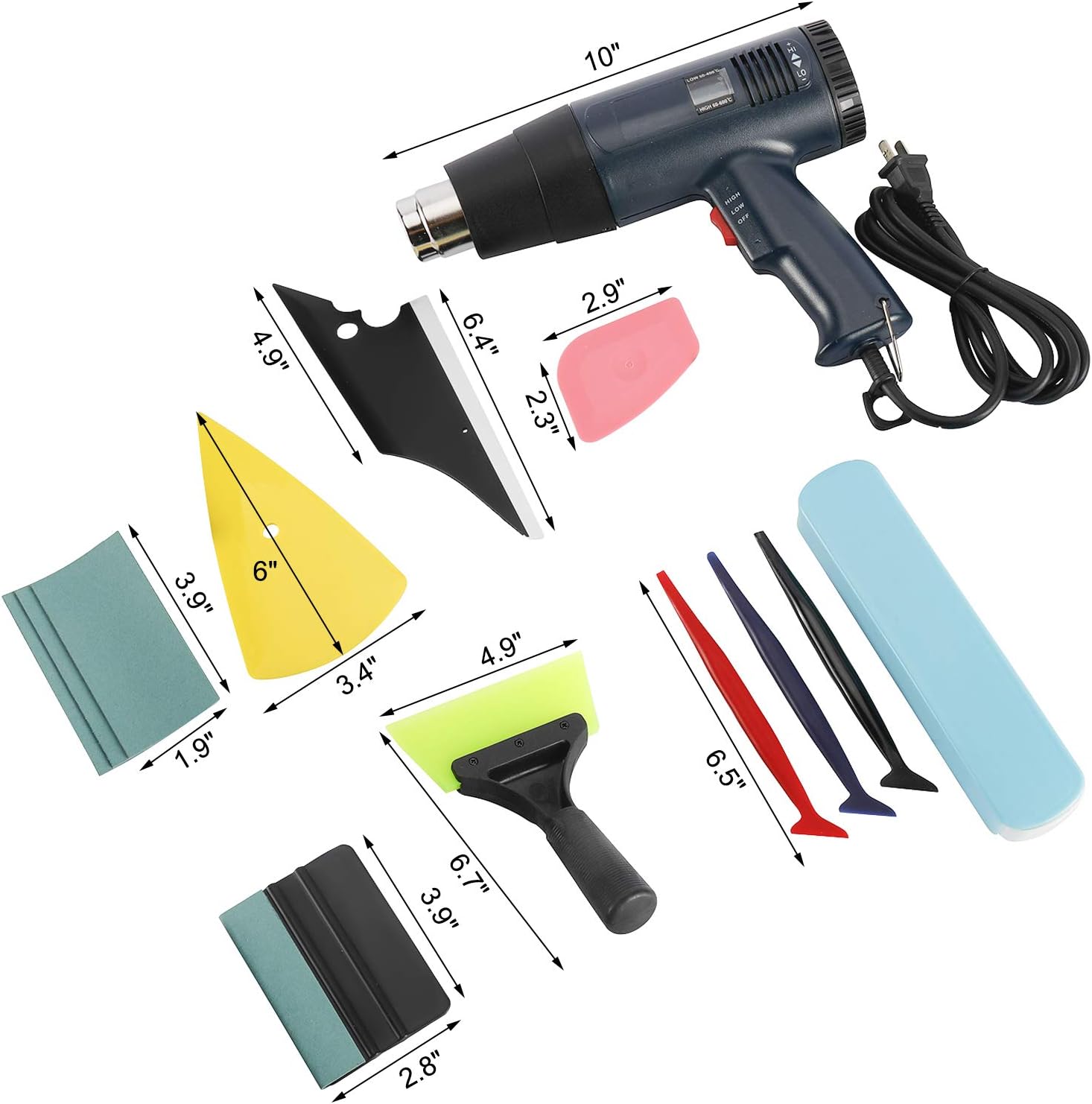 NovelBee Car Vinyl Wrap Tool Kits with Heat Gun,Squeegees,Scraper,Utility Knife and Blades for Film Window Wrapping Tint Installing