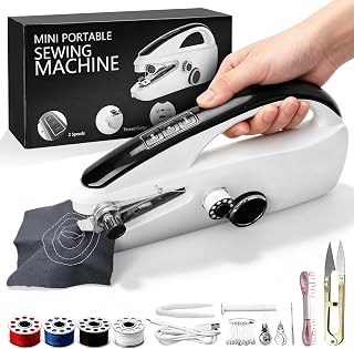 Handnähmaschine, Tragbare Mini-Nähmaschine,Mini Nähmaschine Tragbar Elektrisch mit Nähzubehör Kabellose Tragbare Elektrische Ideal für Anfänger & Schnelle Reparaturen an Kleidung und Stoffen