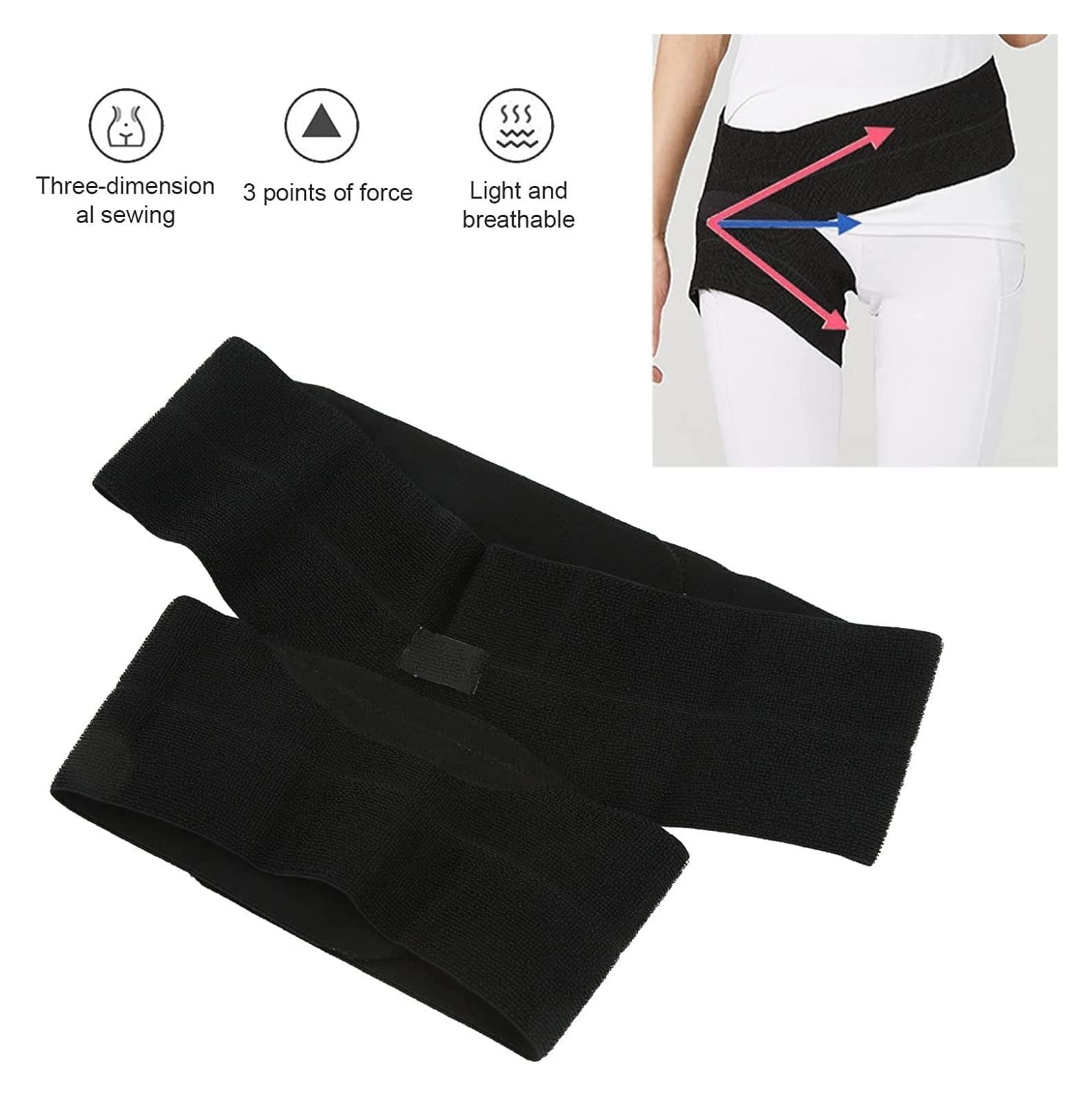 Reutilizable Muslo Ingle Soporte Compresión Manga 2 Piezas Transpirable Cerrar Ciática Brace Cinturón para Hombres Mujeres Ingle Profesional 22.7.21 (Color : 2pcs, Size : Medium/m)