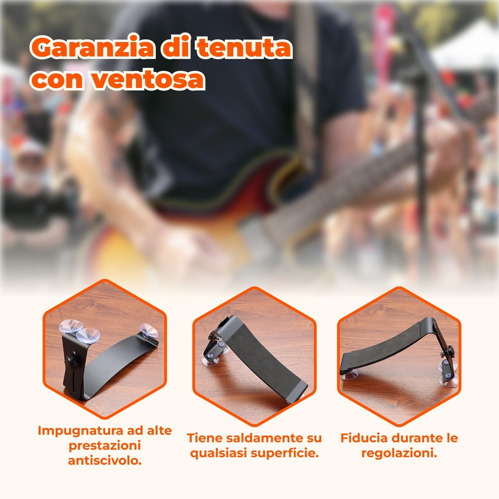 rockible Supporto per Chitarra Supporto per Gamba Supporto per Chitarra Poggiapiedi Regolabile in Metallo Sgabelli a Cremagliera Fissi