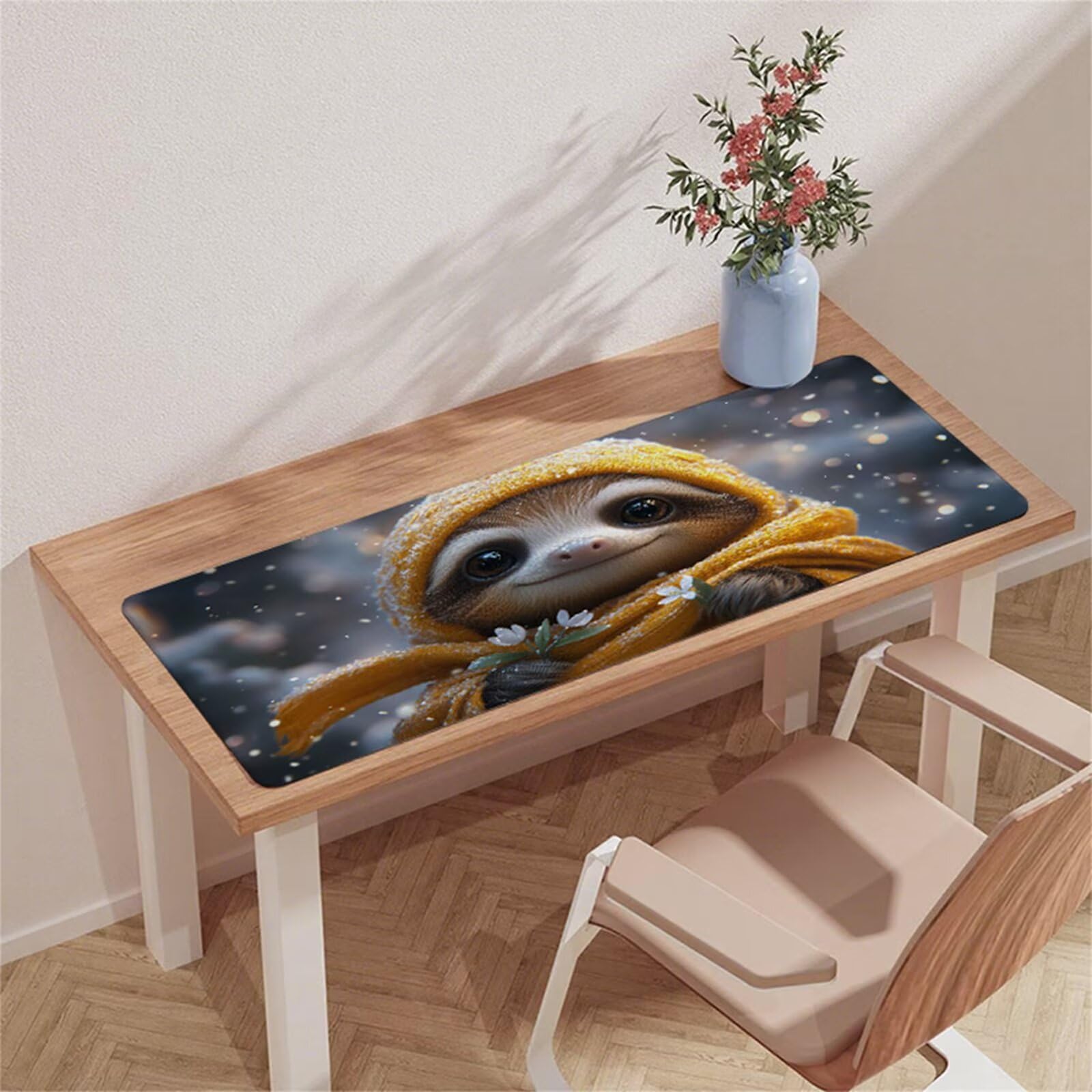 Żółta podkładka pod mysz do gier XXL podkładka pod mysz 1500 x 800 x 3 mm podkładka pod biurko wodoodporna podkładka pod mysz zwierzę z antypoślizgową gumową podstawą zszyte krawędzie mata pod mysz do