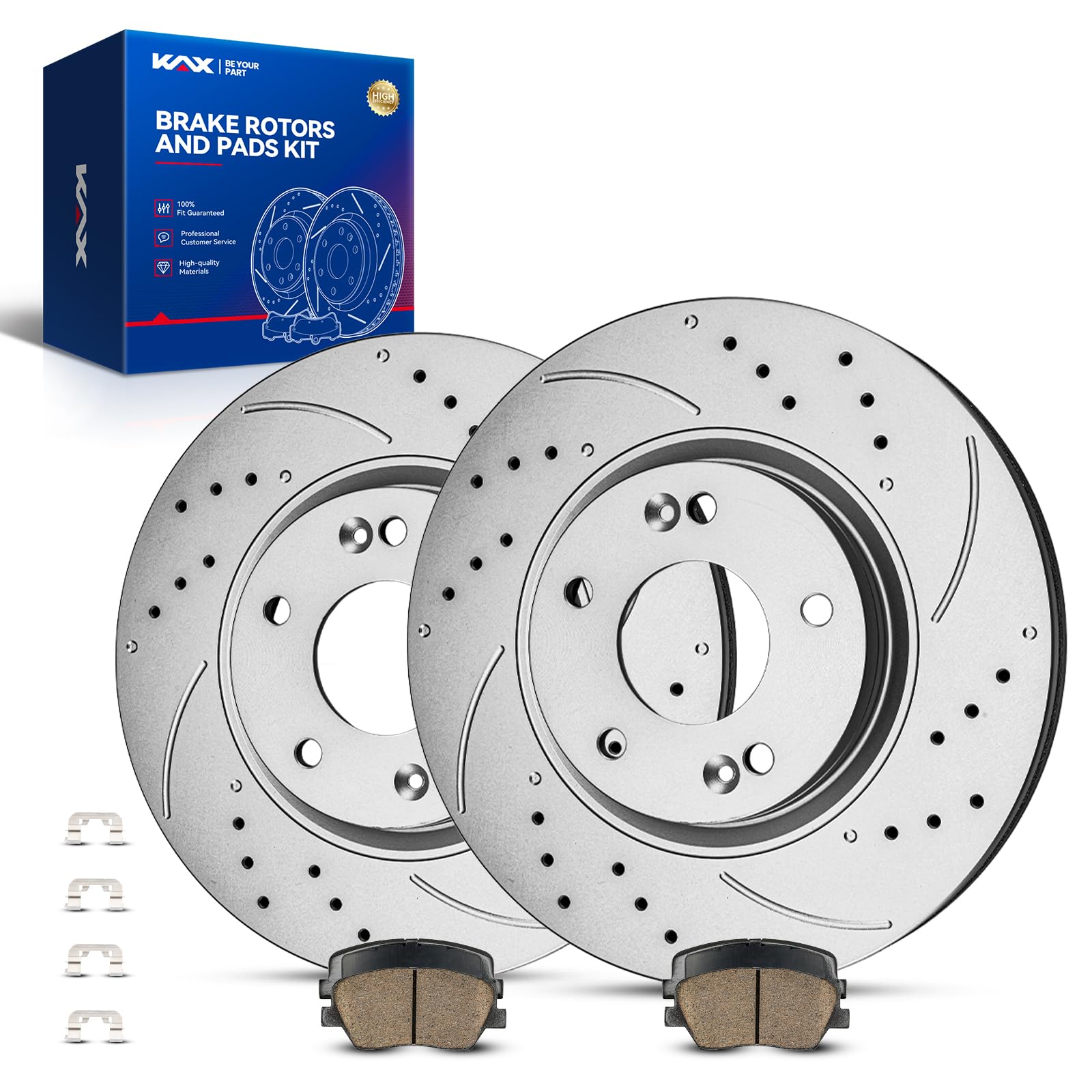 KAX Front Brake Kit Fits Kia Sorento 2011-2013, Hyundai Santa Fe 2010-2012