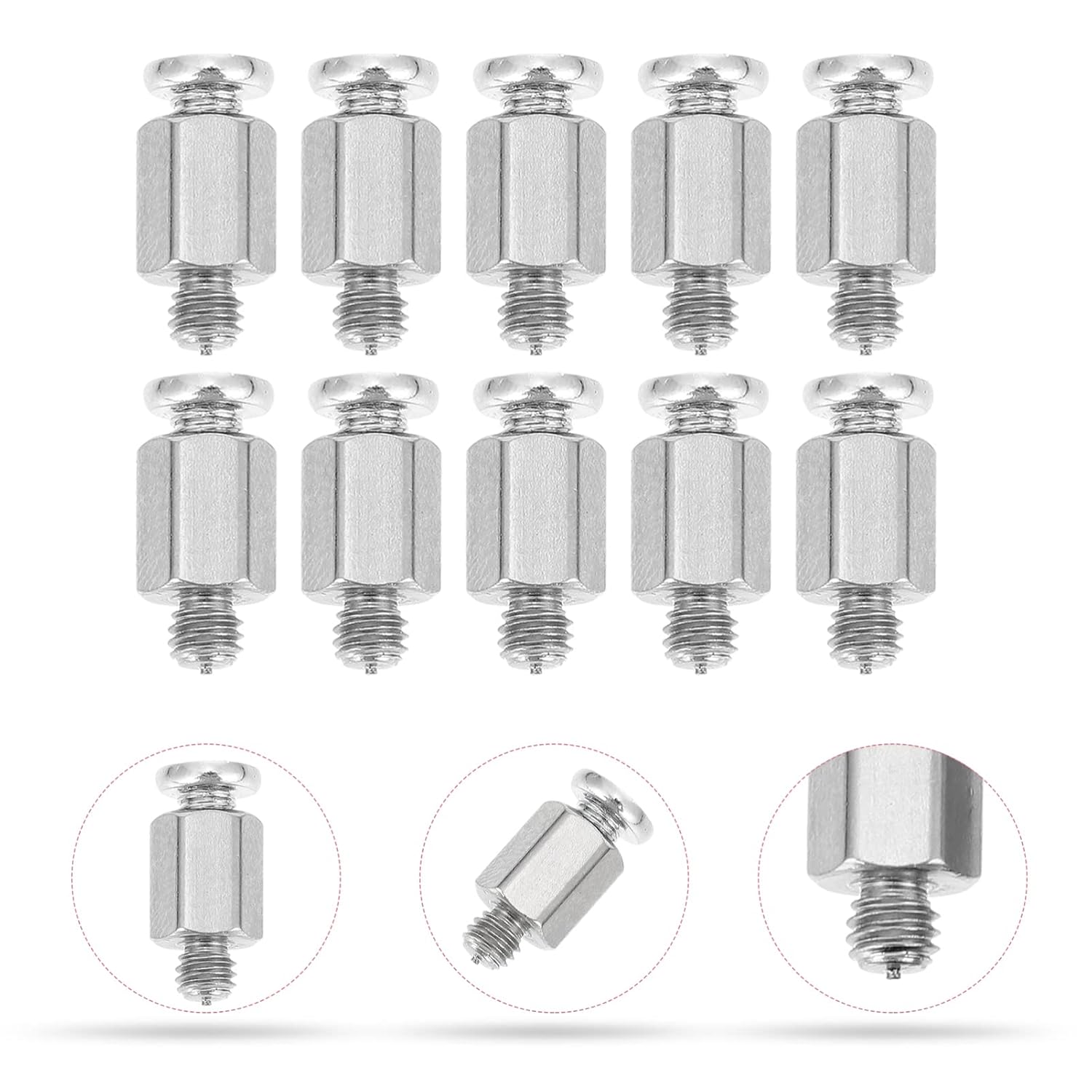 Mikikit 20pcs Ssd Screws for Solid State Drives Metal Mounting Screws for Computer Hardware Installation and Replacement Compatible