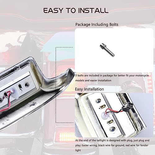 Miniatura 8 de Luces delanteras ahumadas de punta de guardabarros, señales de giro LED, compatibles con Harley FLHP FLHTPI Touring Road King FLHR Electra Glide