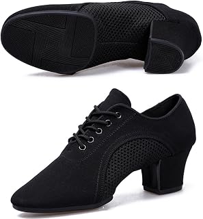 Women Latin Dance Shoes Breathable Comfortable Indoor Ballroom Dance Pratice Shoes Tango Waltz Salsa Modern Dance Professional Performance Dance Shoes