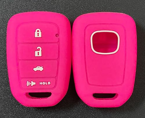 Miniatura 10 de Funda de goma de silicona para llavero compatible con Honda Accord CR-V Civic Crosstour Fit (solo compatible con llavero recto) (negro azul)