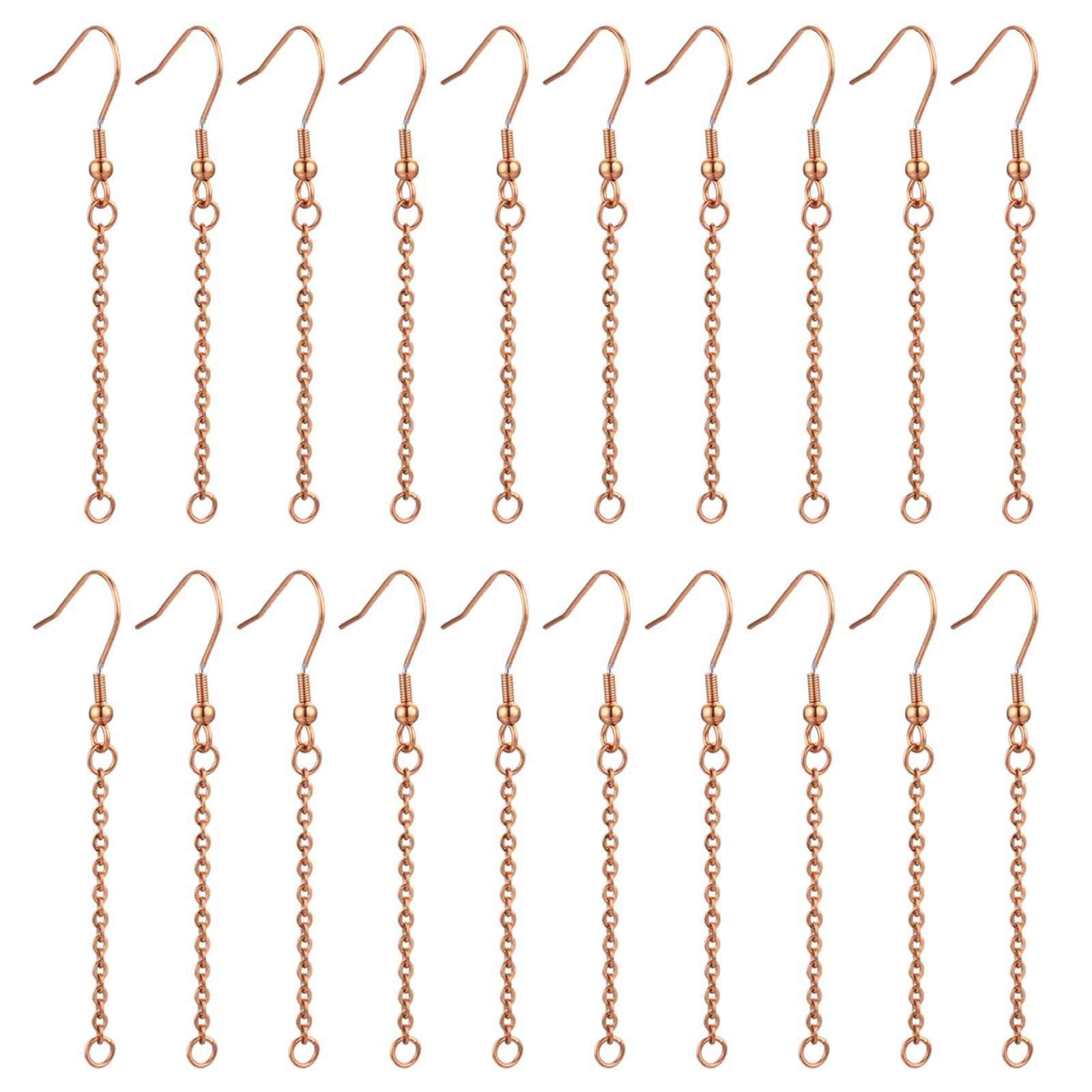 Maxtonser Pack of 20 Dangle Earring Wires for Jewelry Making Adjustable Chain Extender Set for Jewelry Making Extension Chains