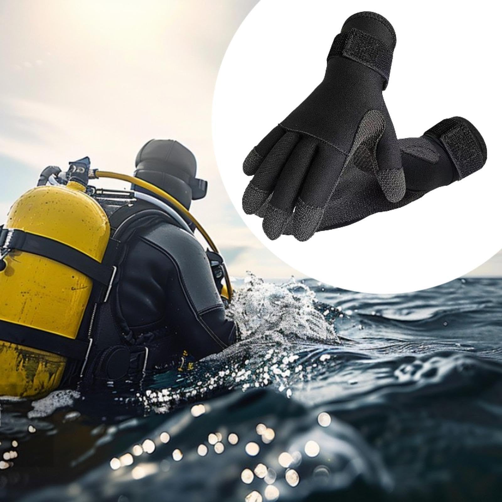 Guantes de Buceo, Guantes de Natación, Equipo Antideslizante, Resistente Al Desgaste, Protección de Manos, Accesorios para Deportes Acuáticos, Cinco D
