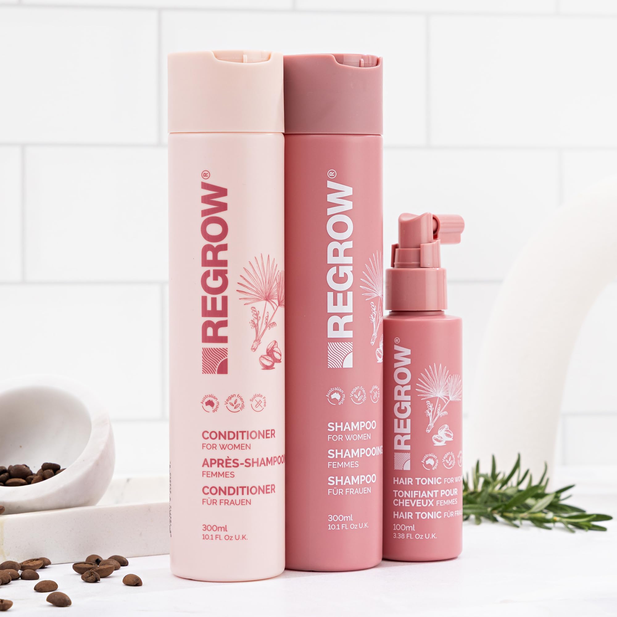 Haarwasser für Frauen – Für dickeres, kräftigeres Haar, revitalisiert und pflegt die Kopfhaut mit Koffein, Biotin und Niacinamid, hilft gegen Haarausfall, 100 ml