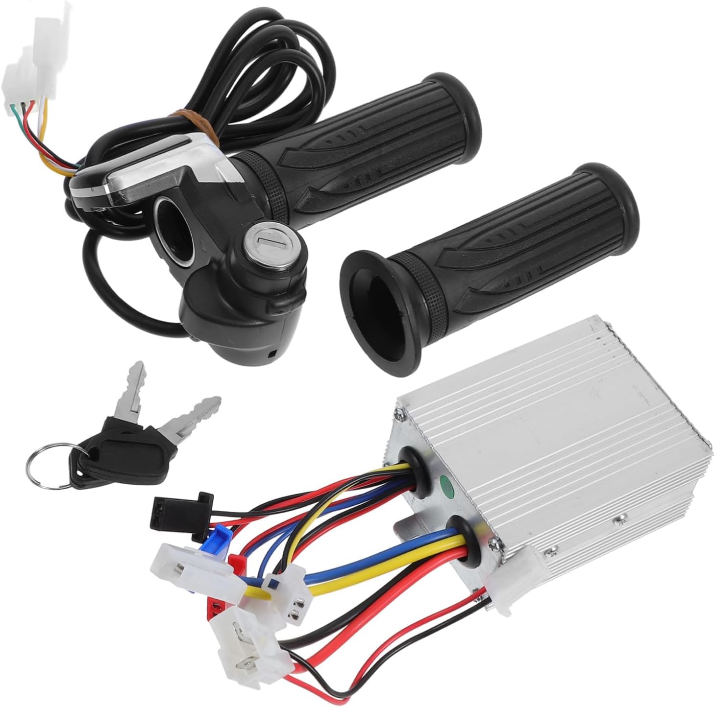 LIFKOME 36V 500W Brushed Motor Controller Throttle Grip Kit for Electric Scooter Mini Bike and E-Bike Parts with Locking Function Compatible with Models