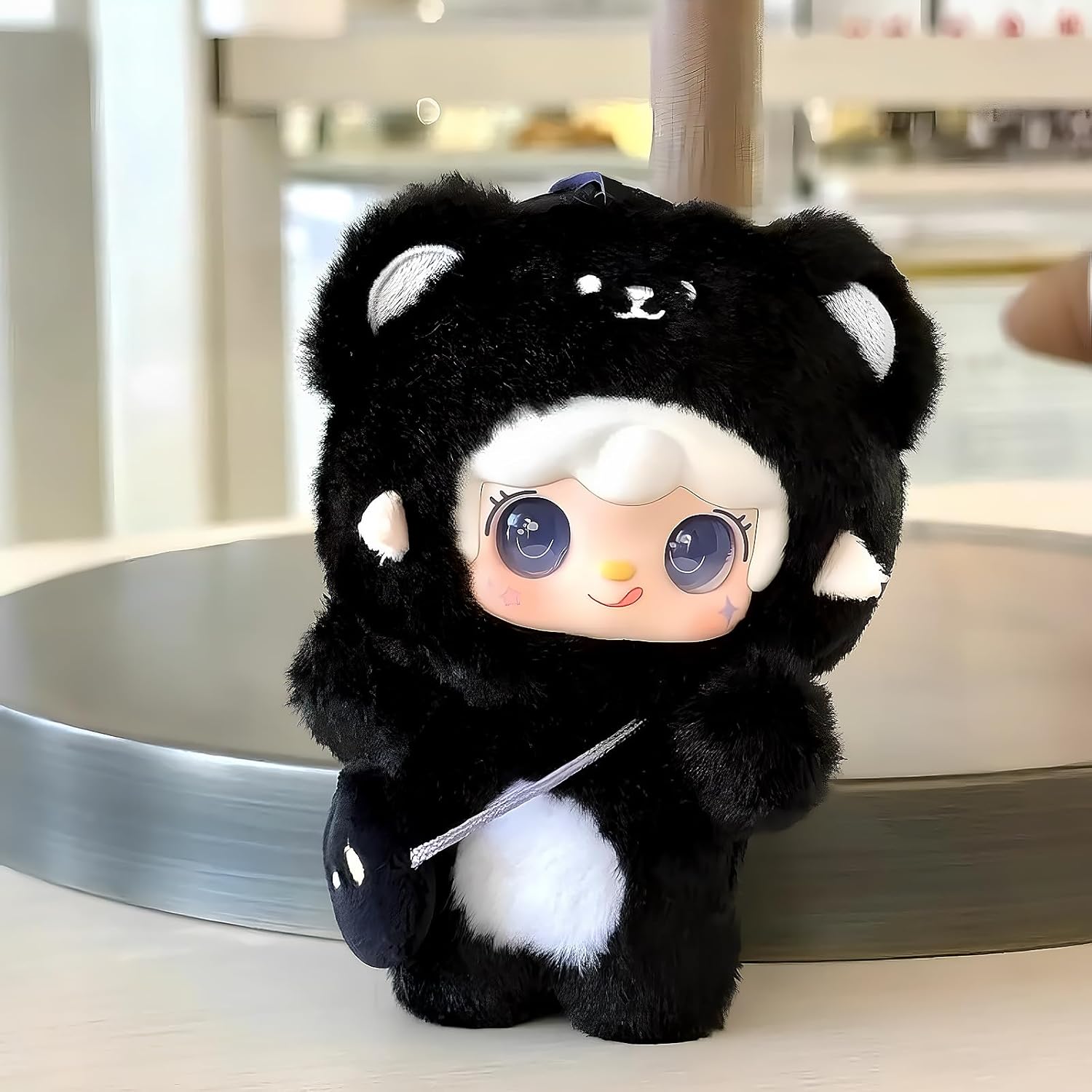 Yooki Take a Bite of Bear Series Plush Blind Box 1 PCS- Cute Vinyl Face Random Design Action Figures, Collectible Mystery Stuffed Toys Bag Charm Birthday for Girls