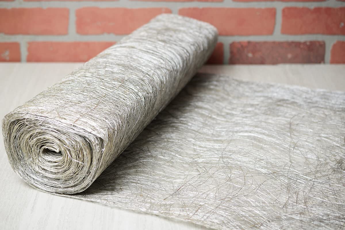 Just Flowers Natural Fabric Abaca Jute Mat Roll - Floral Supplies and DIY Craft Supplies (19 Inch Width x 10 Feet Length) (Silver)