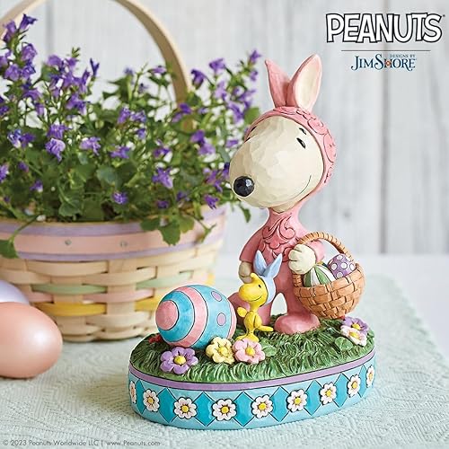 Miniatura 2 de Enesco Peanuts by Jim Shore Snoopy and Woodstock - Figura de conejitos de Pascua, 6 pulgadas, multicolor