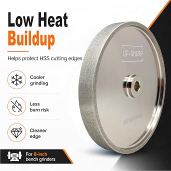 CBN Grinding Wheel 8 inch 80 Grit,1 Wide, 5/8 Arbor